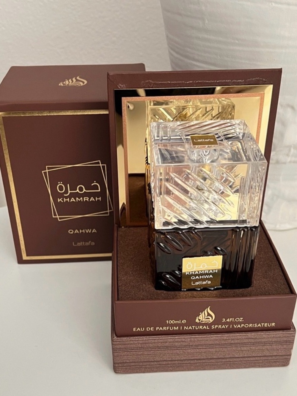 Lattafa Khamrah Qahwa Men Eau de Parfum 3.4 Oz